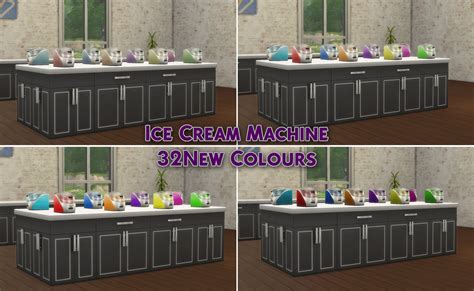 4 Objects From The Cool Kitchen Stuff Pack In 32 New Colours Sims 4
