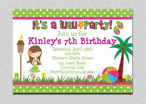 hawaiian invitation templates