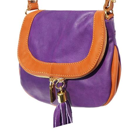 Tarsilla Leather Shoulder Bag Purpletan Bags Shoulder Bag Purple