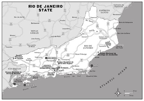 Large Detailed Map Of Rio De Janeiro State Rio De Janeiro Brazil