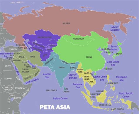 Peta Benua Asia Lengkap Web Sejarah