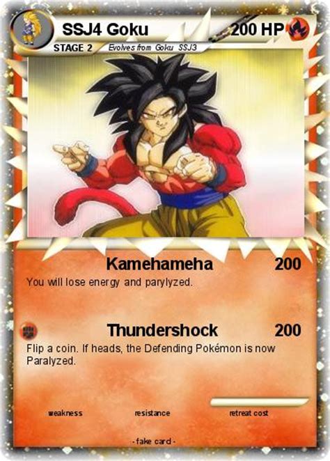 Pokémon Ssj4 Goku 29 29 Kamehameha My Pokemon Card