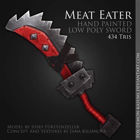 Meat Eater 3d Low Poly Fantasy Hand Painted Vr Ar Ready