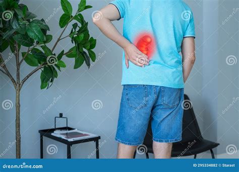 Back Pain Kidney Stones Inflammation And Disease Man Suffering From