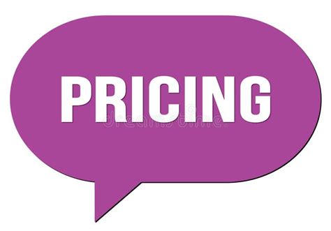 Pricing Text Written In A Violet Speech Bubble Stock Illustration