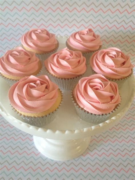 Pastel Pink Rose Cupcakes Au Pastel Cupcakes Rose