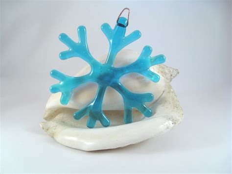 Let It Snow Fused Glass Snowflakes Glass Art By Margot Glass Christmas Decorations Fused