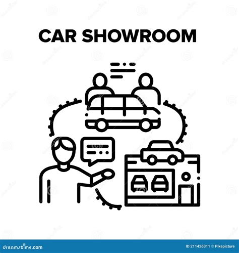 Car Showroom Vector Concept Color Illustration
