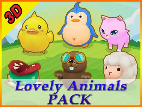 Lovely Animals Pack 3d Animals Unity Asset Store