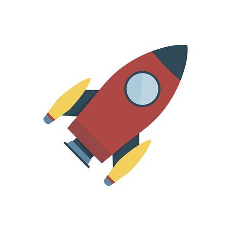 Red color space rocket isolated graphic illustration - Download Free ...