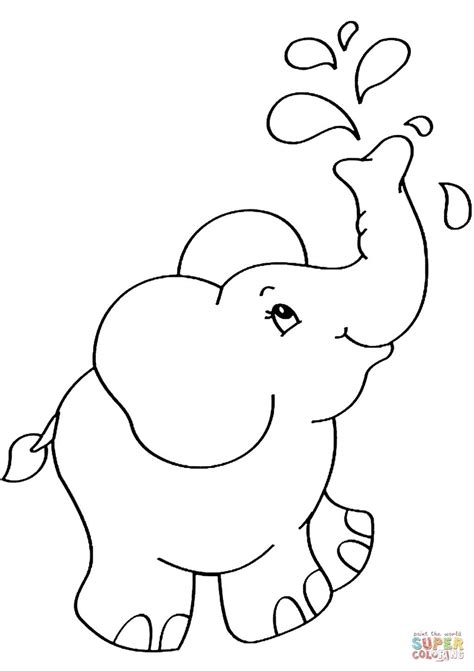 Dibujos Para Colorear Elefante / Dibujos de Elefante Kawaii para