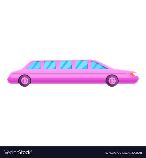 Pink Limousine Icon Cartoon Style Royalty Free Vector Image