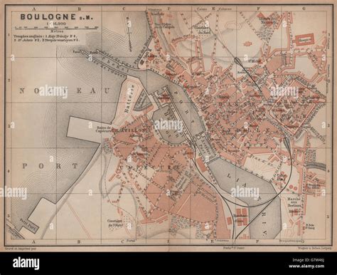 Boulogne Sur Mer Town City Plan De La Ville Pas De Calais Carte 1899