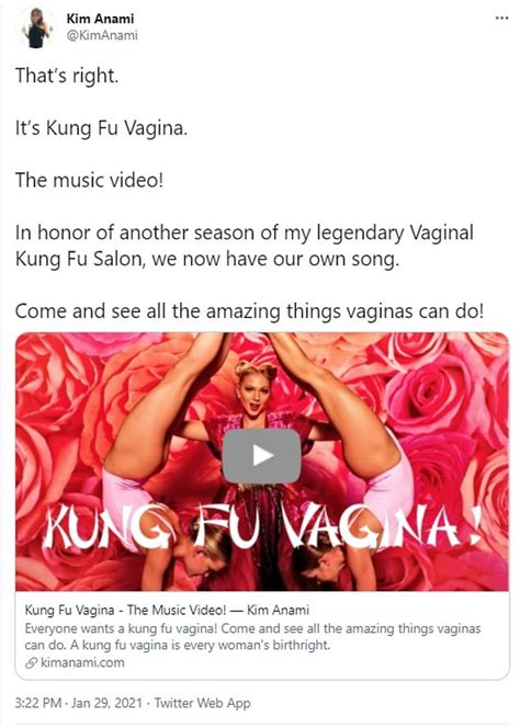 Sex Expert Kim Anami Mocks Those Offended By Racist Kung Fu Vagina