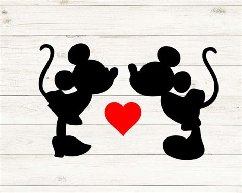 Mickey And Minnie Kissing SVG Disney Mickey Mouse SVG Disney Etsy