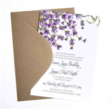 Lavender Wedding Invitation Rosemary Herb By Stnstationery On Etsy