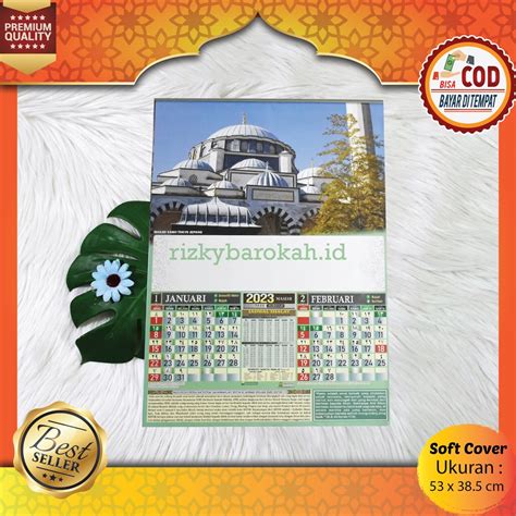 Jual Kalender Tanggalan Islam Dinding 2023 Masehi Gambar Masjid Lengkap