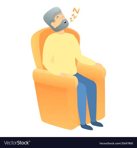 Sleeping Grandpa Icon Cartoon Style Royalty Free Vector