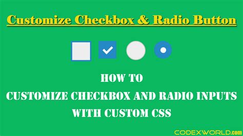 How To Create Custom Checkbox Or Radio Button With Css Html Css