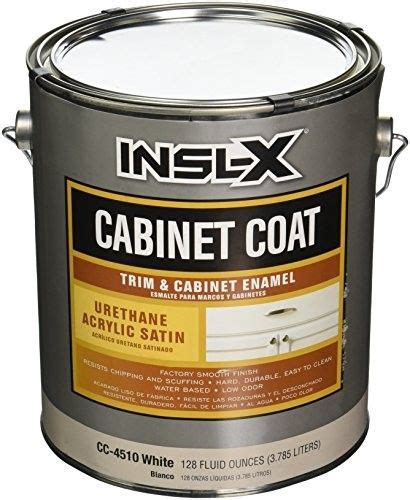Cabinet coat is the ultimate finish for refurbishing dingy kitchen and bathroom cabinets, shelving, furniture, trim and crown molding and other interior applications that require an ultra smooth, factory like finish with long lasting beauty. Insl-X CC4510092-01 Cabinet Coat Enamel-SAT White Cabinet ...