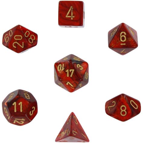 Chessex Polyhedral Dice 7d Scarab Scarletgold Set Buy Online At