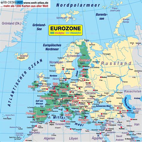 La eurocopa de 2020 se celebrará en 12 lugares diferentes de 12 ciudades diferentes en 12 países diferentes. Karte von Eurozone (Region) | Welt-Atlas.de
