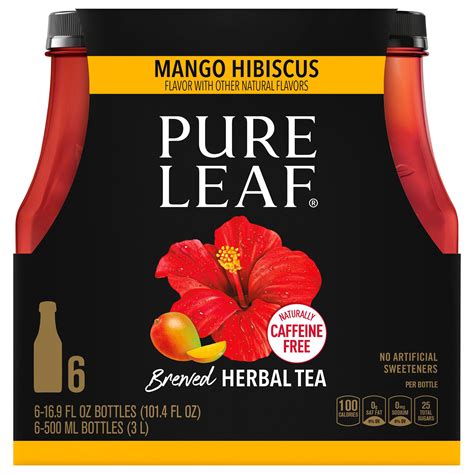 Pure Leaf Mango Hibiscus Herbal Tea 169 Oz Bottles Shop Tea At H E B