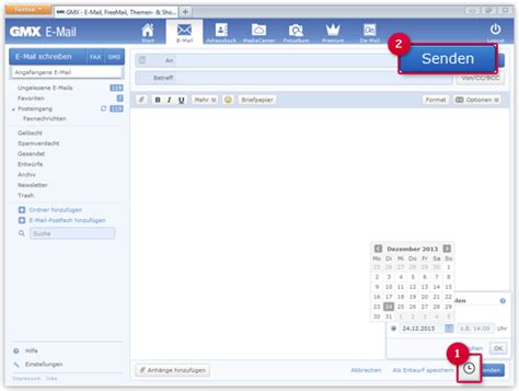 E Mail Zeitversetzt Senden Gmx Hilfe