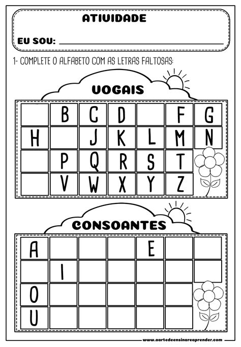 Atividade Pronta Alfabeto Vogais E Consoantes A Arte De Ensinar E Images And Photos Finder