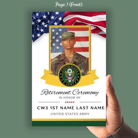 Army Retirement Ceremony Program Canva Template Army Values Bi Fold 8