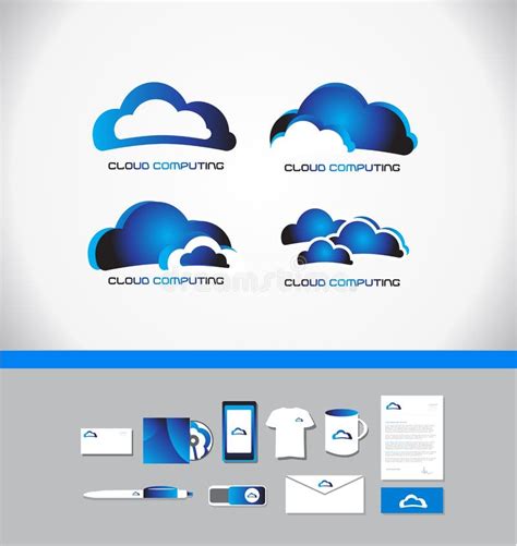 Cloud Computing Technology Logo Stock Vector Illustration Of Data