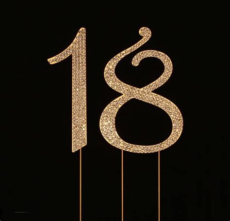 Number 18 For 18th Birthday Or Anniversary Cake Topper Party Decoration