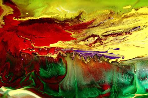 Abstract Art Colorful Fluid Painting Green Cave By Kredart By Serg