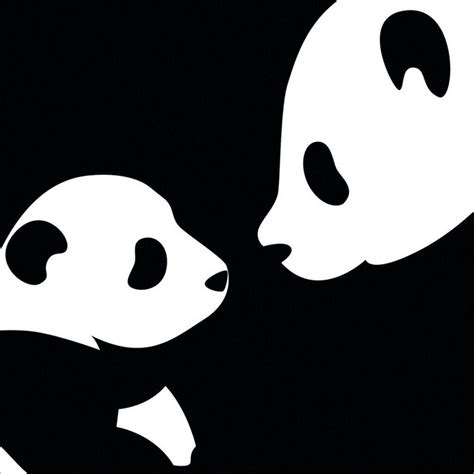 Panda wallpaper, monochrome, white, black, simple, black background. Black background, white dots | Canvas acrylic | Pinterest ...