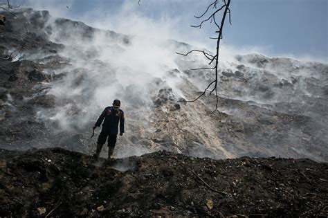 Dry Season Sparks Fires Engulfing Central West Java Landfills