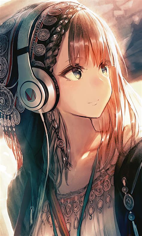 Anime Girl With Guitar And Headphones