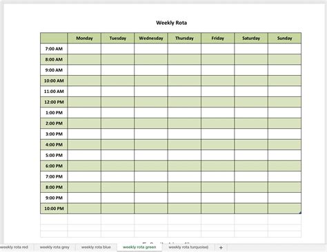 Printable Weekly Planner Excel Template Free Printable Templates