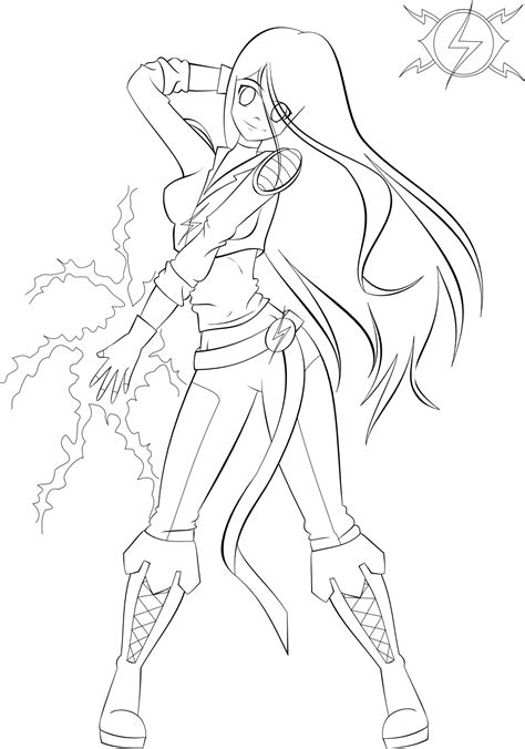 Anime Girl Zeusteam Coloring Page By Fagner1994 On