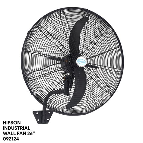 Km Lighting Product Hipson Industrial Wall Fan 26 Black