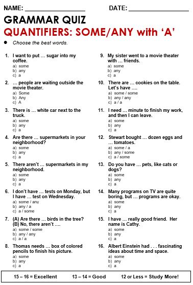 Quantifiers Worksheet 2 With Answers Plmmasters