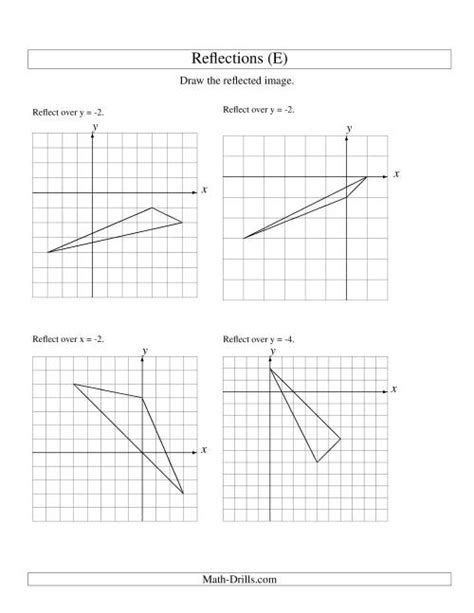 Reflection Of 3 Vertices Over Various Lines E