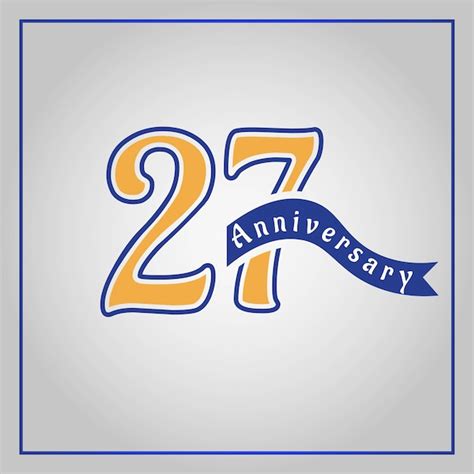 Logotipo De Celebración De Aniversario De 27 Años Coloreado Con