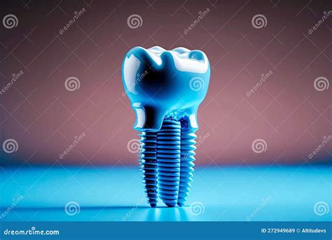 Cast Of Single Molar Tooth With For Dental Implantology Stock