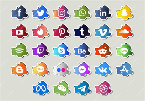 Premium Vector Set Of Popular Social Media Icons Social Media Icons