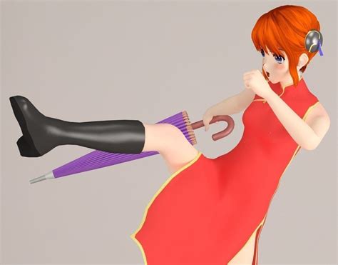 Kagura Anime Girl Pose 2 3d Model Cgtrader