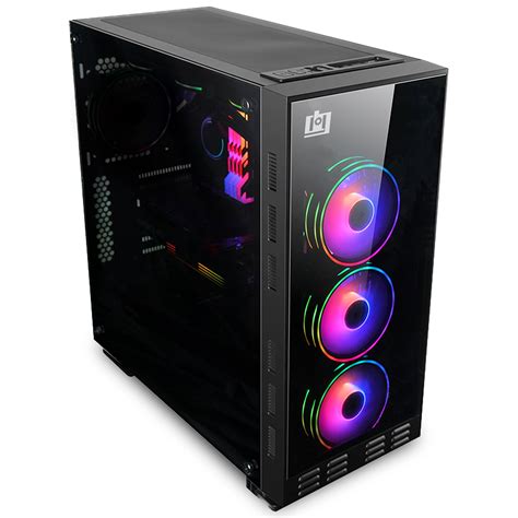 Deco Gear Mid-Tower PC Case w/ 3 Sided Tinted Tempered Glass, 3 RGB ...