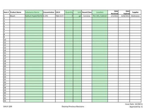 Cycle Count Excel Template