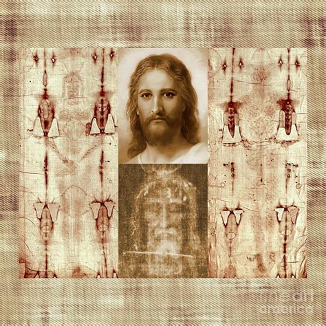 Jesus Christ Shroud Of Turin Holy Face Burial Mixed Media By Mixed