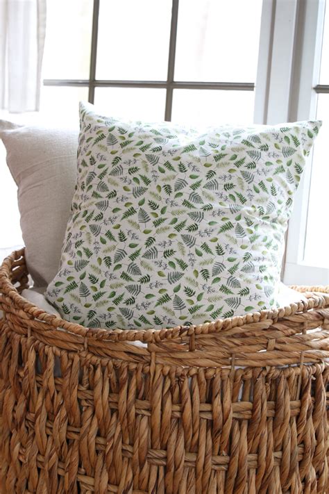 Botanical blue butterflies and fern print, pillow, note cards, tea towel, digital download. Botanical Pillow, 18x18 Cushion Cover,Farmhouse Cushion ...
