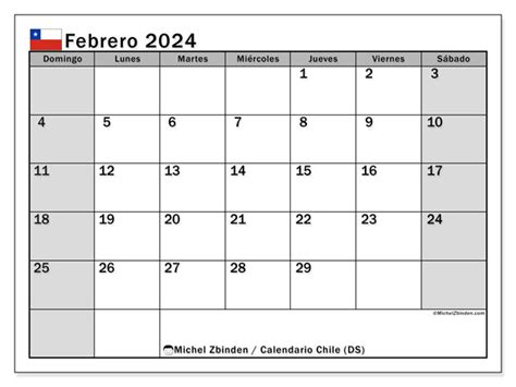 Calendario Febrero 2024 Chile Ds Michel Zbinden Cl